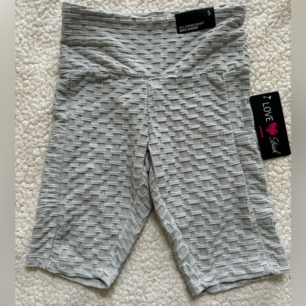 Bike Shorts with Cell Phone Pockets Gray Sz S